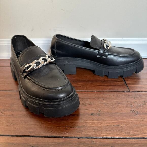 No Boundaries Shoes - No Boundaries Chunky Heeled Lug Sole Platform Loafers Preppy Academia Gothic 9